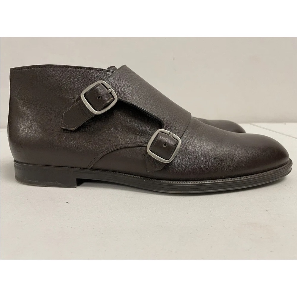 JIMMY CHOO Made in Italy Double Monk Strap Leather Boot‎ in Brown 44 US 11 $1095